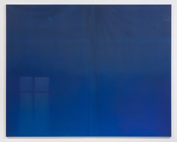 Sayre Gomez, Untitled Painting in Dark Blue over Cerulean, 2014