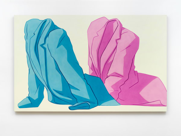 Ivy Haldeman, Two Suits, Elbows Locked, Wrists Bent, Pedal Left (Azurite Blue, Mauve), 2023