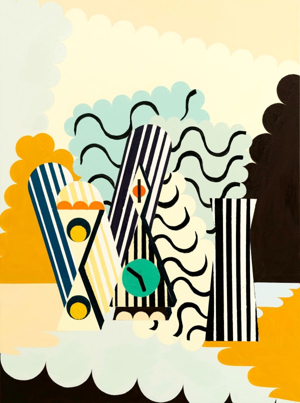 Farah Atassi, Still Life with Clock 2, 2017