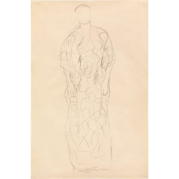 Gustav Klimt, Studie für Bildnis Friederike Maria Beer (Novotny-Dobai Nr. 196), "Stehend von vorne", 1916