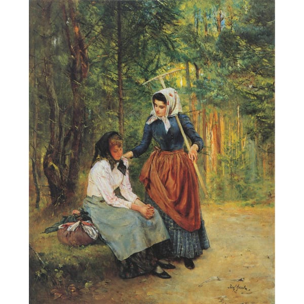 Josef Gisela "Gütlicher Zuspruch", 1880er Jahre Öl auf Holz 31,8 x 25,6 cm rechts unten signiert: "Josef Gisela"