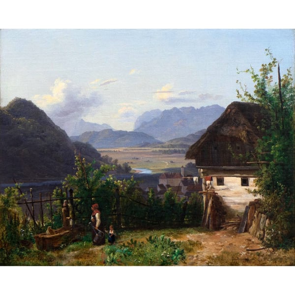 Friedrich (Fritz) Reinhold, Landschaft mit Bauernhof, 1840