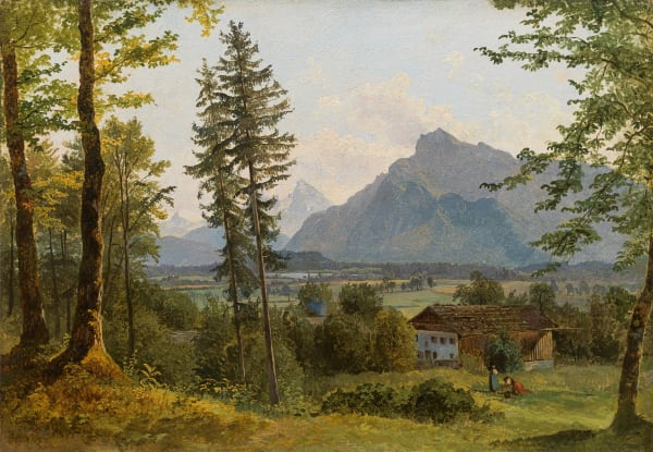 Friedrich Gauermann, Aussicht gegen den Untersberg und Watzmann, um 1829/30