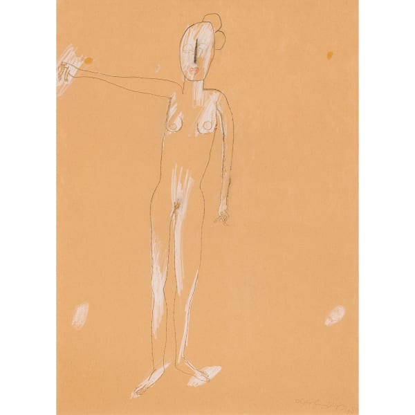 Oswald Oberhuber, Stehender weiblicher Akt mit ausgestrecktem Arm, 1959