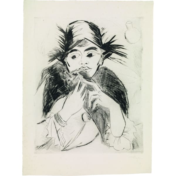 Hermann Max Pechstein, Frau mit Pelz, 1917