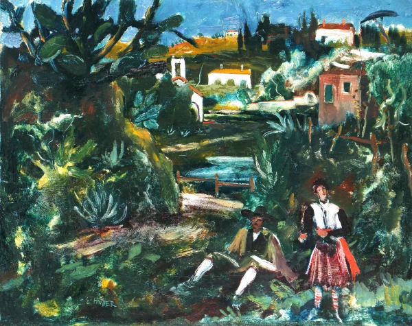 Ernst Huber, Südliche Sommerlandschaft, um 1925