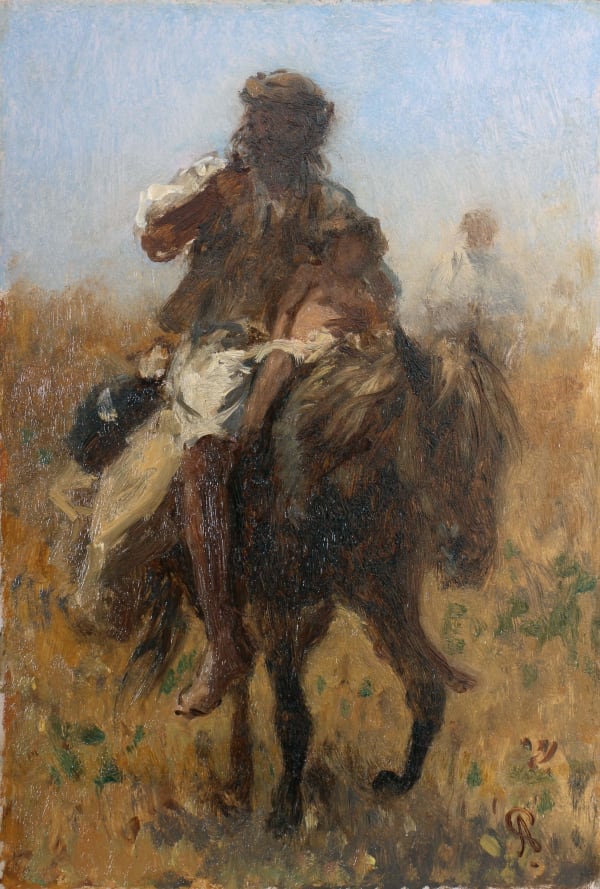 August von Pettenkofen, Reitender Csikós mit Kind, 1859/60