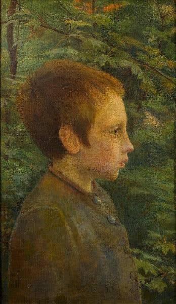 ILYA GALKIN, Profile of Boy in the Forest, 1900