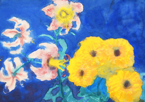 EMIL NOLDE, Lilies and Chrysanthemums | Lilien und Chrysanthemen, 1920s