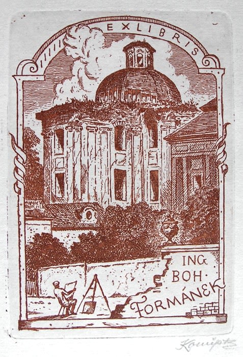 JAN KONUPEK, Ex Libris Ing Boh Formanek