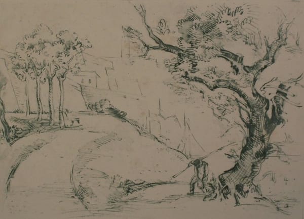 VICTOR TISCHLER, Fisher in Landscape