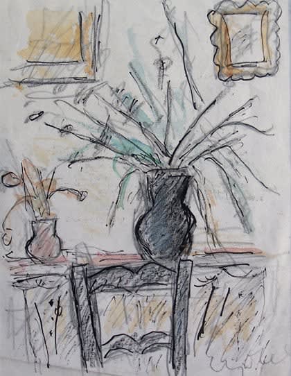 BELA CZOBEL, Two Vases on a Table