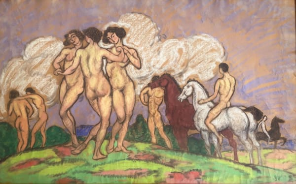 BÉLA KÁDÁR, Nudes and Horses, 1911