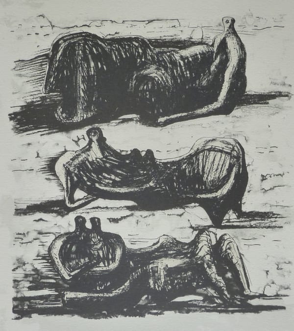 HENRY MOORE, Three Reclining Figures, from: Poetry | La Poésie, 1973