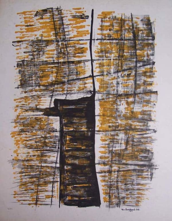 YO MARCHAND, Abstract Composition in Black and Yellow, 1975