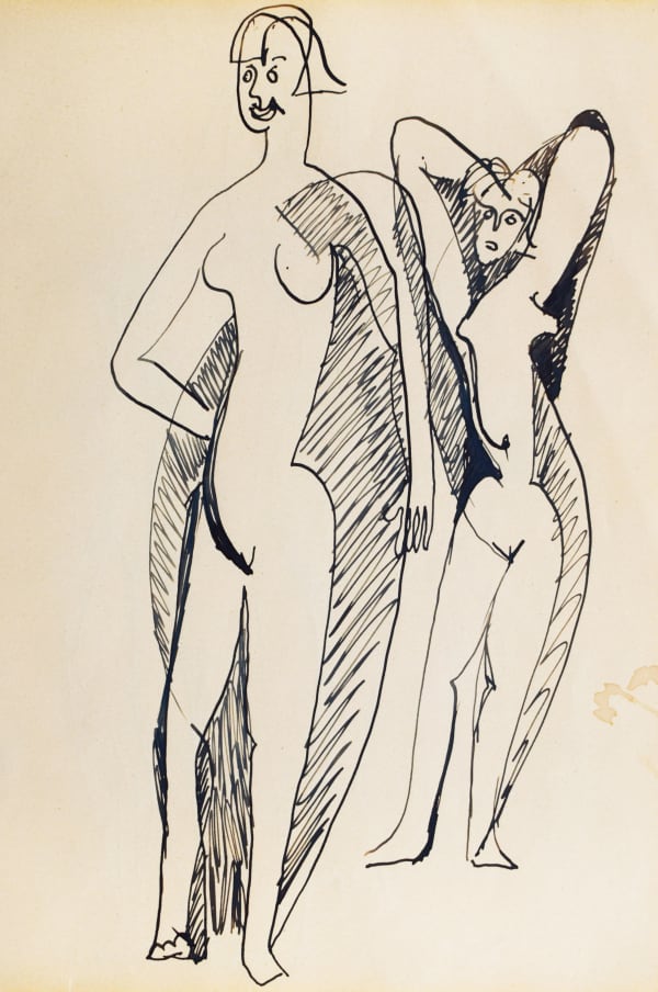 ERNST LUDWIG KIRCHNER, Two Standing Nudes/ Four Figures | Zwei Stehende Akte / Vier Figuren, circa 1932-34