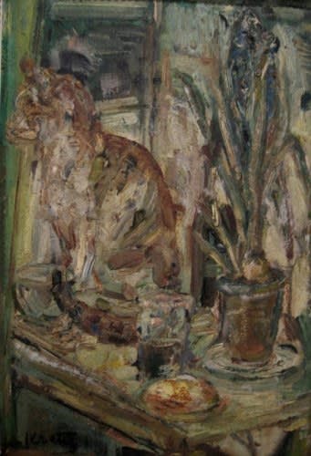 LEOPOLD KRETZ, Still Life with a Cat