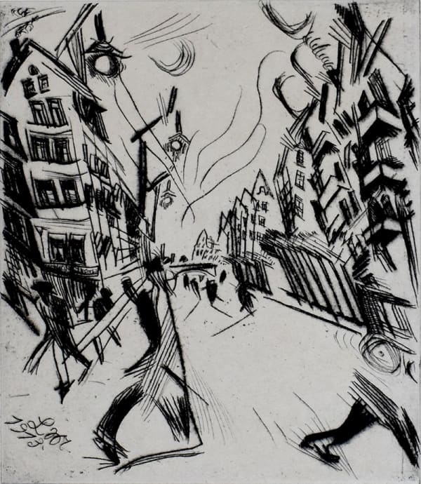 LUDWIG MEIDNER, Street in Wilmersdorf, from: The Creators | Straße in Wilmersdorf, von: Die Schaffenden, 1913