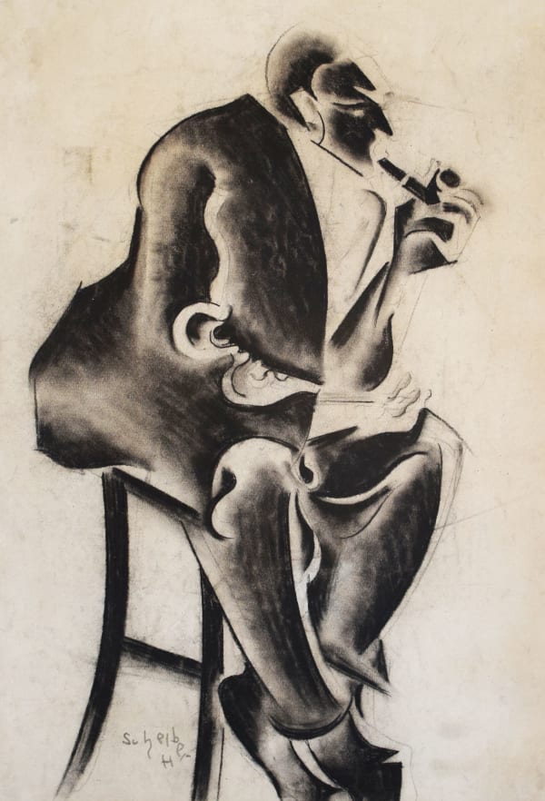 HUGO SCHEIBER, A Man with a Pipe | Pipás ember, circa 1915