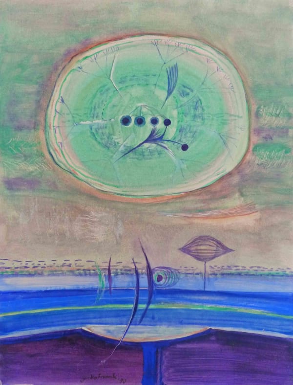 JUNKO FRANK, Surrealist Horizon with Green Sphere, 1970