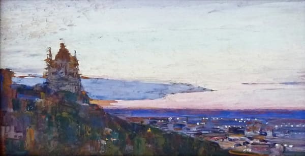 VASYL KRYCEVSKY, View of Village on the Coast at Sunset, View of Mountain from the Ocean (1947-1952) TBC