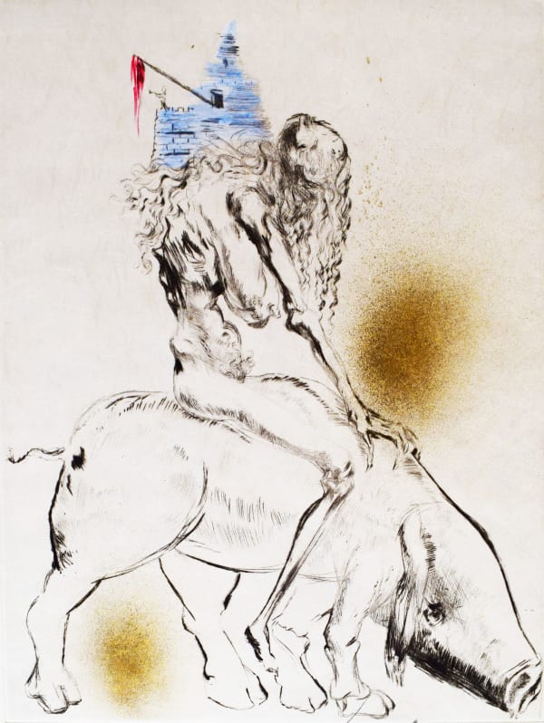 SALVADOR DALÍ, Woman with Pig, from: Faust (Walpurgis Night), 1968/69