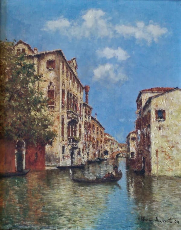 ALBERT DUPRAT, Gondola on a Venetian Canal, 1904, 1904