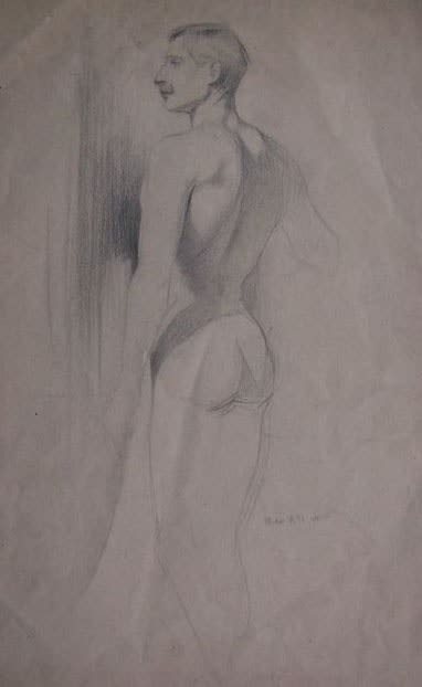 LASZLO HEGEDUS, Male Nude from Behind