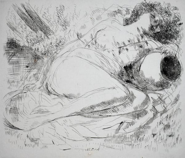 ANDRE DUNOYER DE SEGONZAC, Reclining Female Nude | Nu féminin allongé, ca. 1920