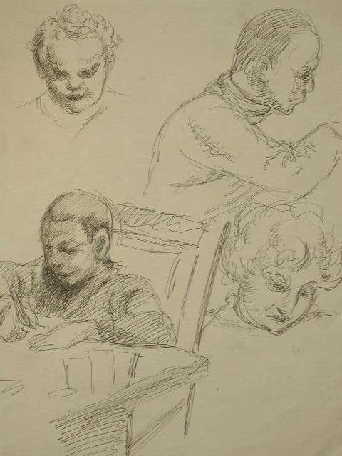BÉLA KÁDÁR, Boy Writing