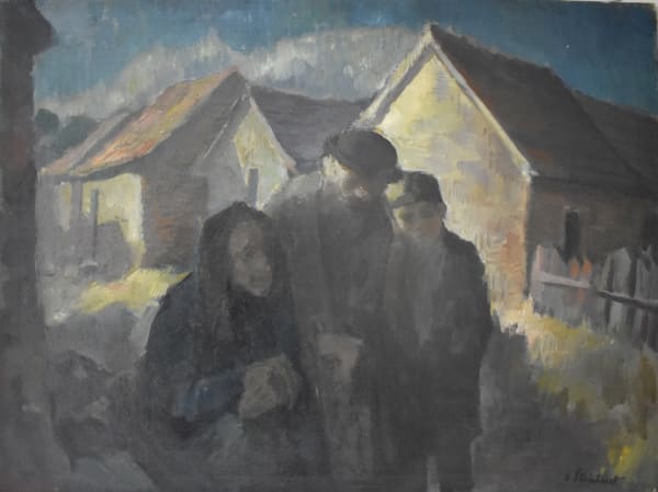 JAKOB STEINHARDT, Jewish Family | Wintery Swiss Town, ca. 1920