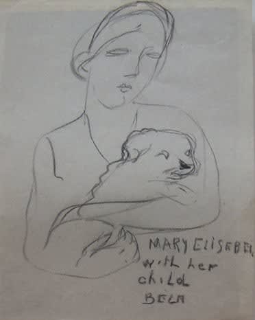 BÉLA KÁDÁR, Mary Elisabeth with her Child, ca. 1920