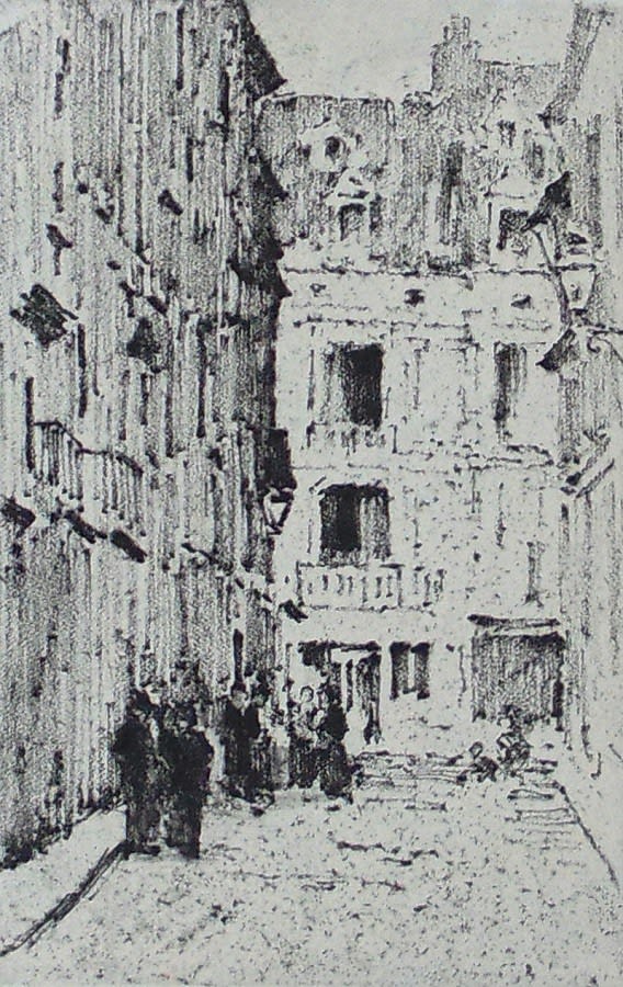 ERNST OPPLER, Small Alley in Dieppe | Kleine Gasse in Dieppe, 1913