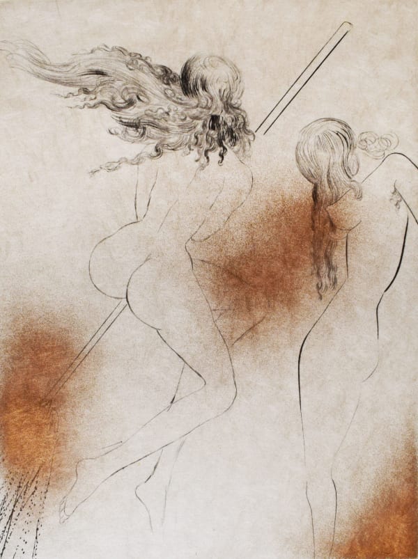 SALVADOR DALÍ, Witches with Broom, from: Faust (Walpurgis Night), 1968/69