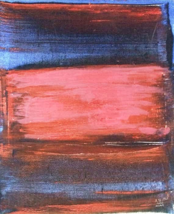 ANTAL BIRÓ, Red and Blue Composition, 1963