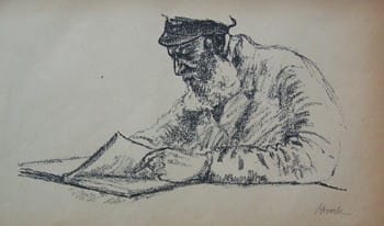 HERMANN STRUCK, Profile of a Jew Reading