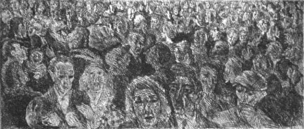 JEAN AUGUSTE GAUDIN, La Foule, Etude de Nuit