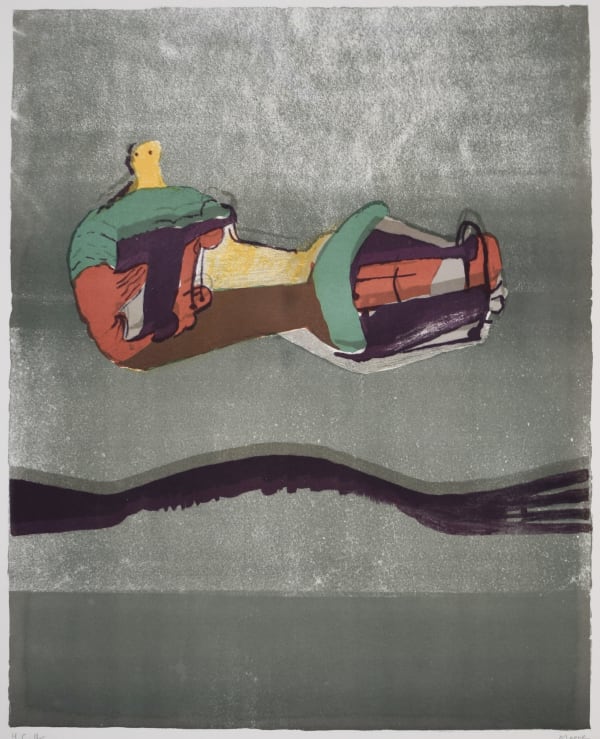 HENRY MOORE, Reclining Figure with Sea Background, from: Reclining Figures, 1973