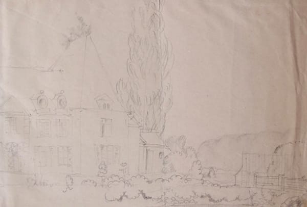 JEAN EMILE LABOUREUR, View of the Castle of Villaines / Vue du Chateau de Villaines (preparatory sketch), ca. 1922