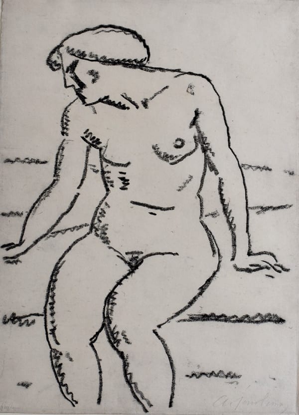 ALEXEJ VON JAWLENSKY, Seated nude with Face in Profile | Sitzender Akt mit Gesicht im Profil, 1912
