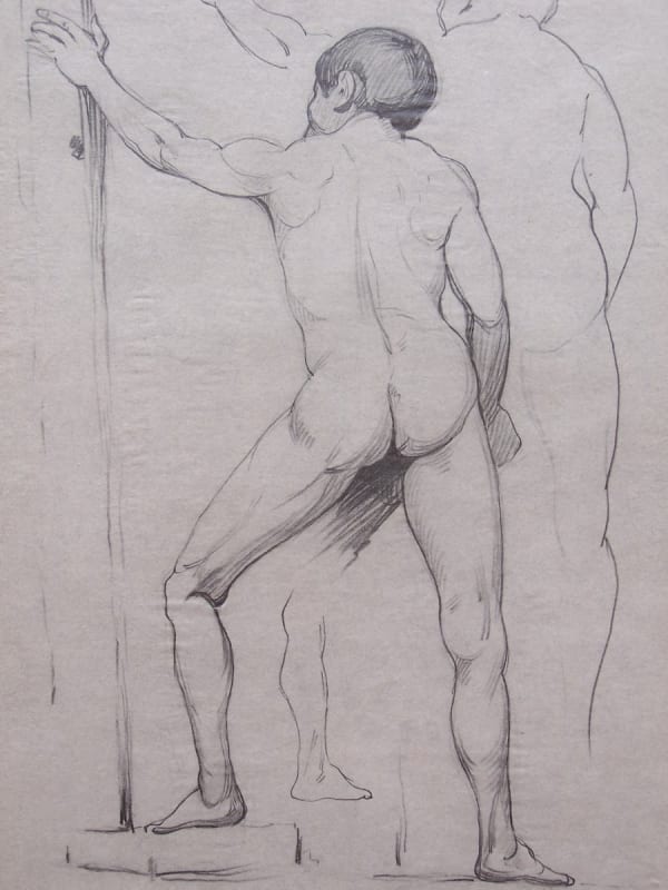 YACOV EISENBERG, Standing Nude Male from the Back, 1922