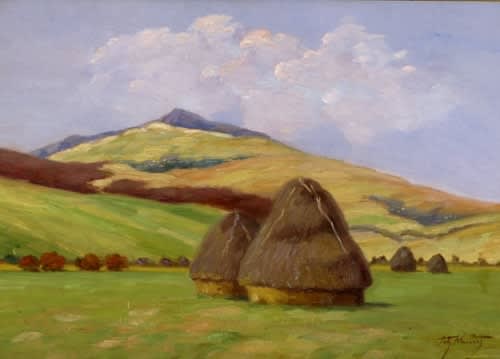 ARTHUR MENDEL, Mountain Landscape with Straw Huts