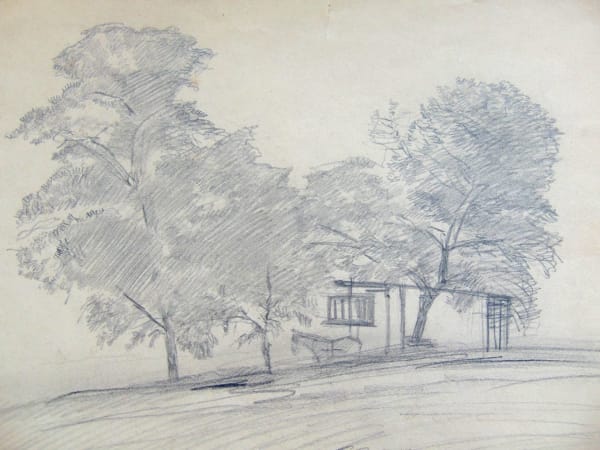 LASZLO BARO MEDNYANSZKY, Landscape with Horse Mill