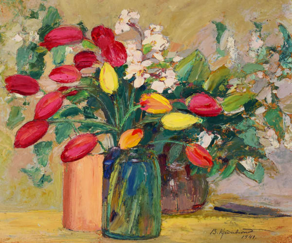 VASYL KRYCEVSKY, Flowers: Tulips and Narcissus, 1941