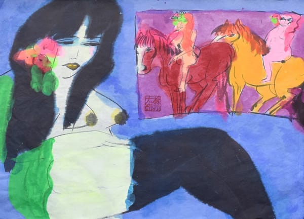 WALASSE TING, Reclining Woman with Horse Riders