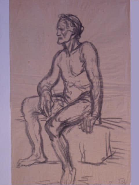 THEOPHILE ALEXANDRE STEINLEN, Seated Nude Man