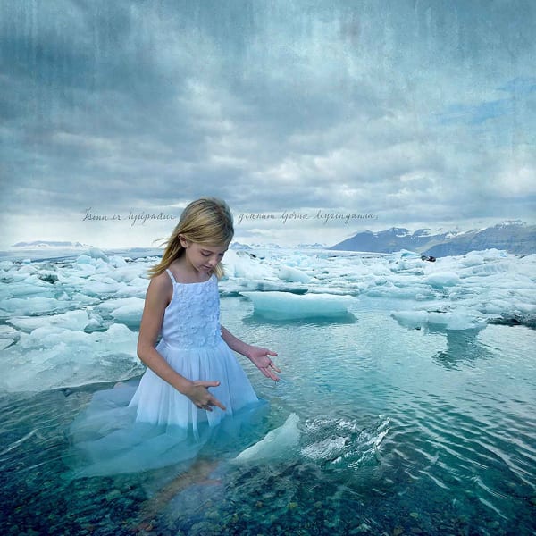 Tom Chambers out to sea young girl in Iceland buy here Gilman Contemporary Sun Valley art gallery