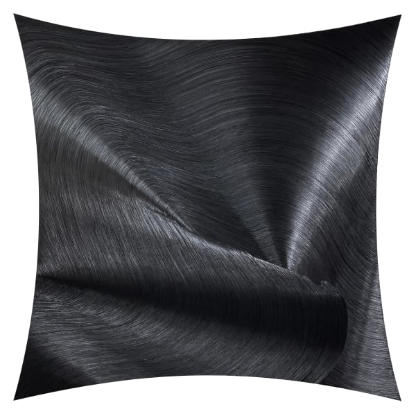 shaped painting in all black oil waves of lines by james austin murrary