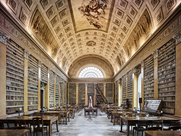 old world Library in Parma, Italy