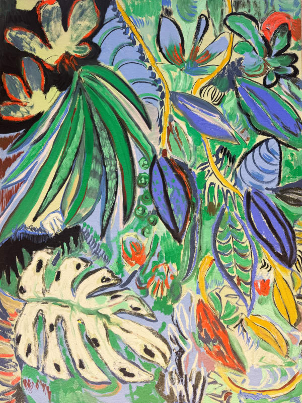 thai mainhard expressive botanical painting available at Gilman contemporary